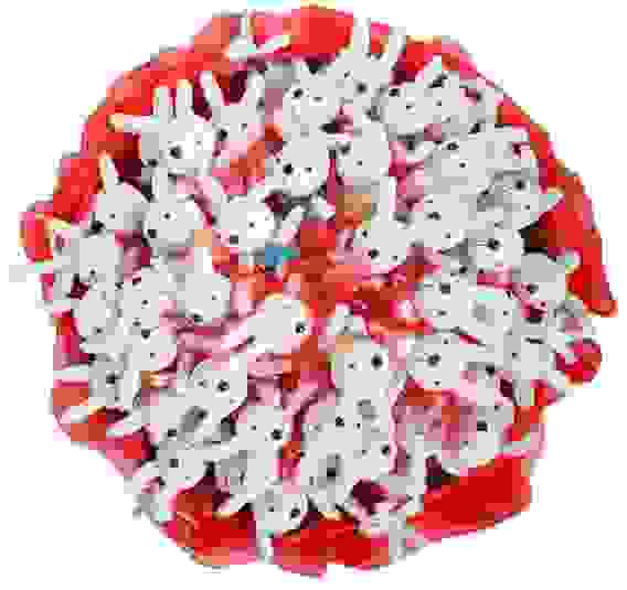Букет из игрушек Toy Bouquet "Маленькие зайчата", цвет: красный, 45 игрушек